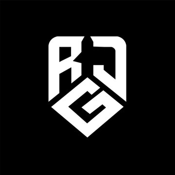 RGJ letter logo design on black background. RGJ creative initials letter logo concept. RGJ letter design.
