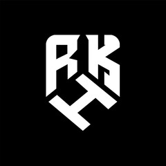 Fototapeta premium RHK letter logo design on black background. RHK creative initials letter logo concept. RHK letter design. 