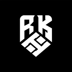 RIK letter logo design on black background. RIK creative initials letter logo concept. RIK letter design.
