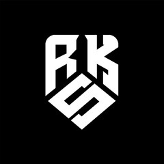 RSK letter logo design on black background. RSK creative initials letter logo concept. RSK letter design.
