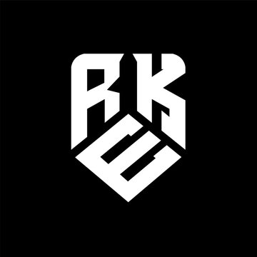 REK letter logo design on black background. REK creative initials letter logo concept. REK letter design.
