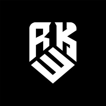 RWK letter logo design on black background. RWK creative initials letter logo concept. RWK letter design.
