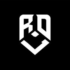 RLO letter logo design on black background. RLO creative initials letter logo concept. RLO letter design.
