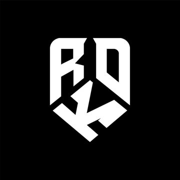 RKO letter logo design on black background. RKO creative initials letter logo concept. RKO letter design.
