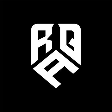 RAQ letter logo design on black background. RAQ creative initials letter logo concept. RAQ letter design.
