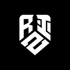 RZQ letter logo design on black background. RZQ creative initials letter logo concept. RZQ letter design.
