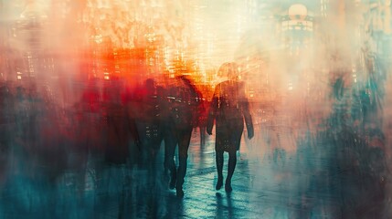 blur abstract people background - obrazy, fototapety, plakaty
