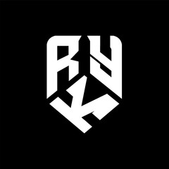 RKY letter logo design on black background. RKY creative initials letter logo concept. RKY letter design.
