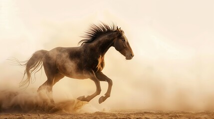 Wild horse in the dust