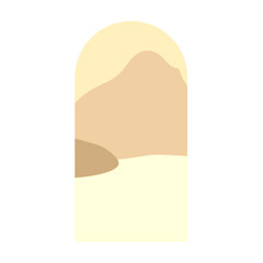 Boho Shape Silhouette Landscape Background Template