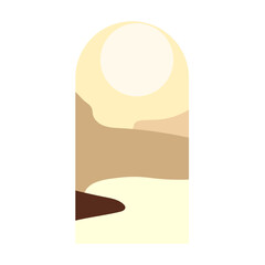 Boho Shape Silhouette Landscape Background Template