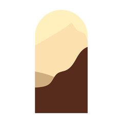 Boho Shape Silhouette Landscape Background Template