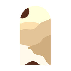 Boho Shape Silhouette Landscape Background Template