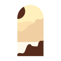 Boho Shape Silhouette Landscape Background Template