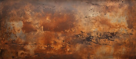 A close-up view of a weathered, rusted metal surface set against a backdrop of the sky. The rusty texture of the metal contrasts with the soft, blue hues of the sky in the background.