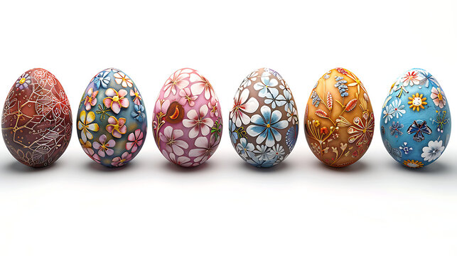 Easter eggs isolated white background