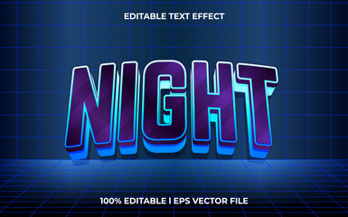 3d night logo style editable vector text effect