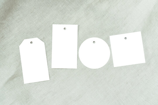 white blank empty price gift tag mockup paper shopping rabel template