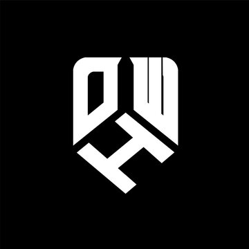 OHW letter logo design on black background. OHW creative initials letter logo concept. OHW letter design.
