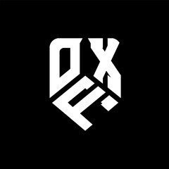 OFX letter logo design on black background. OFX creative initials letter logo concept. OFX letter design.
