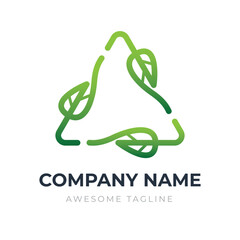 Gradient Leaf Recycle logo design
