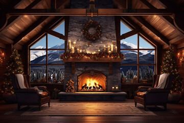 Fireplace in the living room