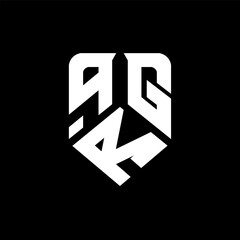 qRG letter logo design on black background. qRG creative initials letter logo concept. qRG letter design.
