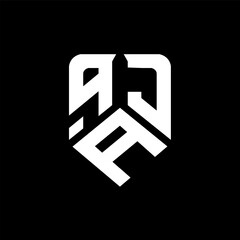 qAJ letter logo design on black background. qAJ creative initials letter logo concept. qAJ letter design.
