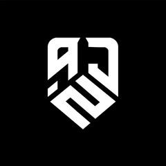 qZJ letter logo design on black background. qZJ creative initials letter logo concept. qZJ letter design.
