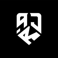 qRJ letter logo design on black background. qRJ creative initials letter logo concept. qRJ letter design.
