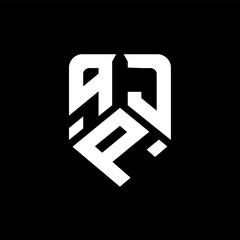 qPJ letter logo design on black background. qPJ creative initials letter logo concept. qPJ letter design.
