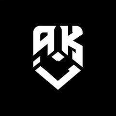 qLK letter logo design on black background. qLK creative initials letter logo concept. qLK letter design.
