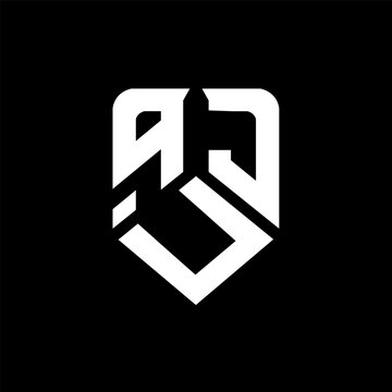 qUJ letter logo design on black background. qUJ creative initials letter logo concept. qUJ letter design.
