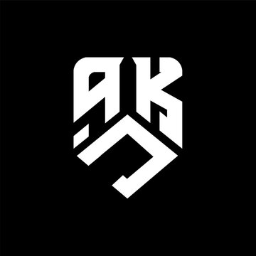 qJK letter logo design on black background. qJK creative initials letter logo concept. qJK letter design.
