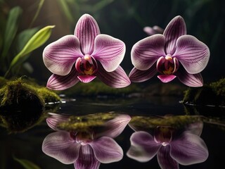 Radiant Orchids in Enchanting Forest
