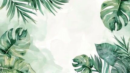 Happy Spring Sign with Colorful Monstera Leaf, Generative AI