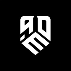 qMO letter logo design on black background. qMO creative initials letter logo concept. qMO letter design.
