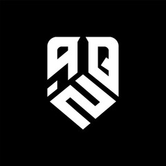 qZQ letter logo design on black background. qZQ creative initials letter logo concept. qZQ letter design.
