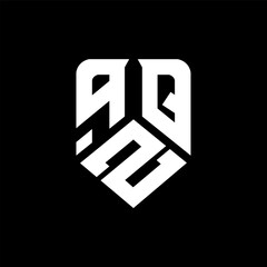 qZQ letter logo design on black background. qZQ creative initials letter logo concept. qZQ letter design.
