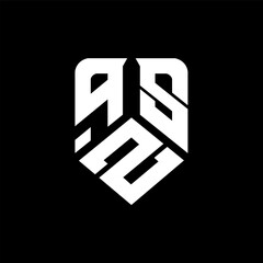 qZS letter logo design on black background. qZS creative initials letter logo concept. qZS letter design.
