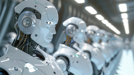 A Lineup Of Humanoid Robots 