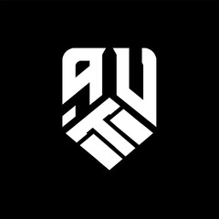 qTU letter logo design on black background. qTU creative initials letter logo concept. qTU letter design.
