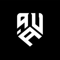 qAU letter logo design on black background. qAU creative initials letter logo concept. qAU letter design.
