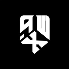 qXW letter logo design on black background. qXW creative initials letter logo concept. qXW letter design.
