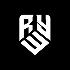 RWY letter logo design on black background. RWY creative initials letter logo concept. RWY letter design.
