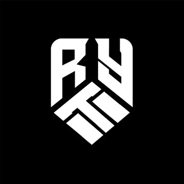 RTY letter logo design on black background. RTY creative initials letter logo concept. RTY letter design.

