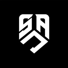 SJA letter logo design on black background. SJA creative initials letter logo concept. SJA letter design.
