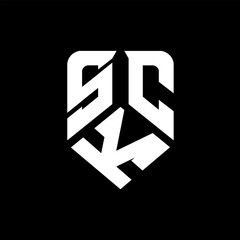 SKC letter logo design on black background. SKC creative initials letter logo concept. SKC letter design.
