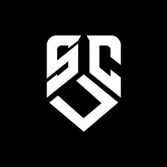 SUC letter logo design on black background. SUC creative initials letter logo concept. SUC letter design.
