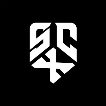 SXC letter logo design on black background. SXC creative initials letter logo concept. SXC letter design.
